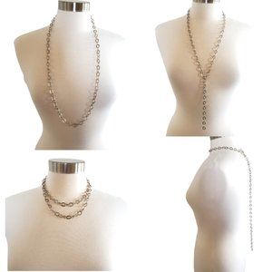 Sterling Silver Vintage Carolyn Pollack Hammered Chain Necklace